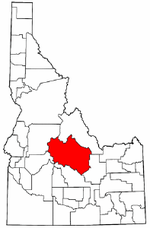 Idaho Map showing Custer County