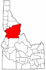 Idaho Map showing Idaho County