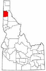 Idaho Map showing Kootenai County