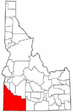 Idaho Map showing Owyhee County