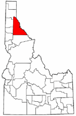 Idaho Map showing Shoshone County