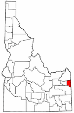 Idaho Map showing Teton County