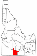 Idaho Map showing Twin Falls County