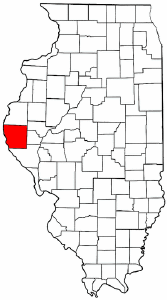Illinois Map showing Adams County