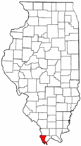 Illinois Map showing Alexander County
