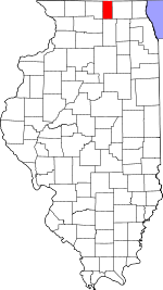 Illinois Map showing Boone County