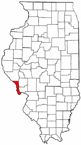 Illinois Map showing Calhoun County