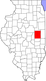 Illinois Map showing Champaign County