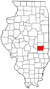 Illinois Map showing Coles County