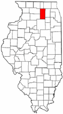 Illinois Map showing DeKalb County