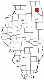 Illinois Map showing Du Page County