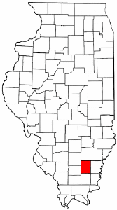 Illinois Map showing Hamilton County