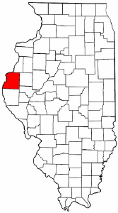 Illinois Map showing Hancock County