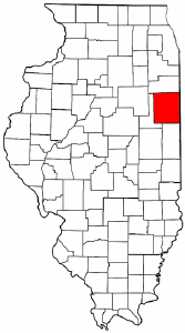 Illinois Map showing Iroquois County