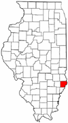 Illinois Map showing Lawrence County