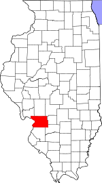 Illinois Map showing Madison County