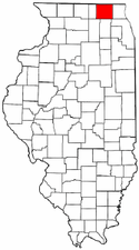 Illinois Map showing McHenry County
