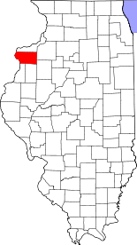 Illinois Map showing Mercer County