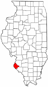 Illinois Map showing Monroe County
