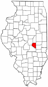 Illinois Map showing Moultrie County