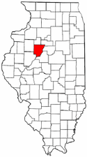 Illinois Map showing Peoria County