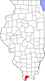 Illinois Map showing Pulaski County