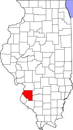 Illinois Map showing Saint Clair County