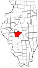 Illinois Map showing Sangamon County
