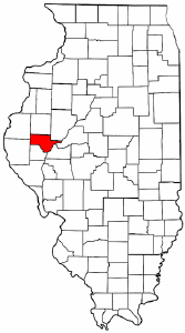Illinois Map showing Schuyler County