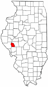 Illinois Map showing Scott County