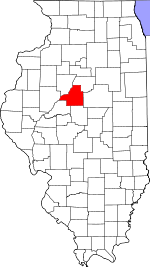 Illinois Map showing Tazewell County
