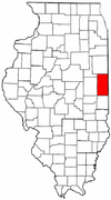 Illinois Map showing Vermilion County