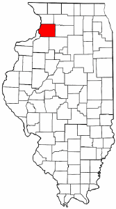 Illinois Map showing Whiteside County