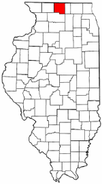 Illinois Map showing Winnebago County