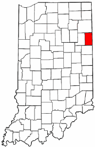 Indiana Map showing Adams County