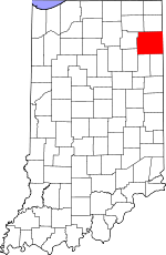 Indiana Map showing Allen County
