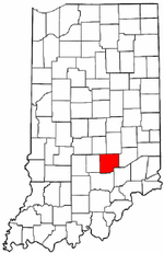 Indiana Map showing Bartholomew County