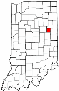 Indiana Map showing Blackford County
