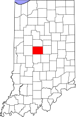 Indiana Map showing Boone County