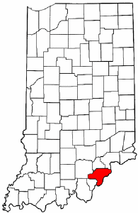 Indiana Map showing Clark County