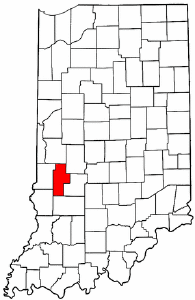 Indiana Map showing Clay County