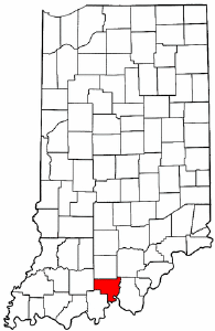 Indiana Map showing Crawford County