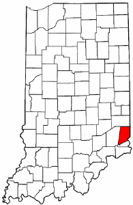 Indiana Map showing Dearborn County