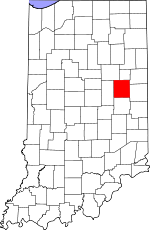 Indiana Map showing Delaware County