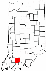 Indiana Map showing Dubois County