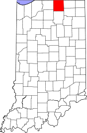 Indiana Map showing Elkhart County