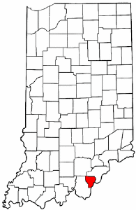 Indiana Map showing Floyd County