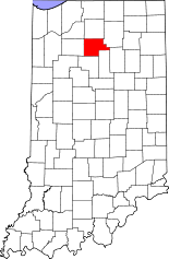 Indiana Map showing Fulton County