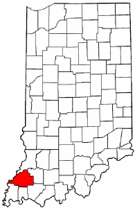 Indiana Map showing Gibson County