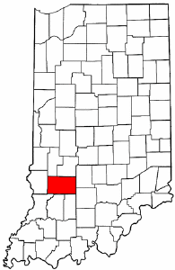 Indiana Map showing Greene County